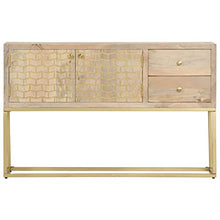 Tidyard Credenza Rustica in Legno Massello di Mango con Cassetti e 120x30x75 cm,Credenza Consolle,Consolle TV in Legno,Mobile Porta TV Industriale in Legno Massello con Cassetti