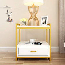 Comodino Legno Moderno Minimalista Bianco Camera da Letto con cassetti Mobile Contenitore Creativo FANJIANI