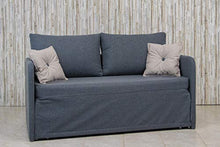 Ponti Divani - COMPACT - divano letto compatto salvaspazio - divanoletto artigianale, made in italy con materasso in poliuretano espanso 155x85 - divano letto una piazza e mezzo - Tessuto Grigio Scuro