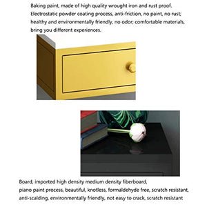 Comodini Ferro battuto Comodino Nordic Armadio d'Epoca Mobili Camera da Letto Comodino Semplice Tabella tavoli Moderni Bagagli End Comodini Letto (Color : Gold)