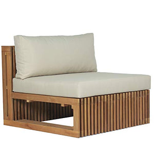 Teako Design Poltrona lounge Loppio in legno massiccio di teak con cuscini e sedie da giardino, resistente alle intemperie