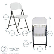 Harbour Housewares Sedie Pieghevoli in plastica da Ufficio/Campeggio - Resistenti - Uso Interno/Esterno - 2 Pezzi