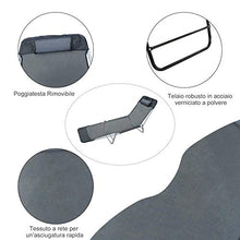 Outsunny Sedia a Sdraio Lettino Reclinabile da Giardino Spiaggia Piscina 182x56x24,5cm Nero