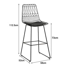 LXYPLM Sgabello Sedie Bar Barstools Ferro battuto Hollow Bancone Sedie Seduta con Schienale, Semplice for Il Tempo Libero Alti sgabelli for casa Pub Cafe Kitchen Arredo Bar Cucina (Color : Black)