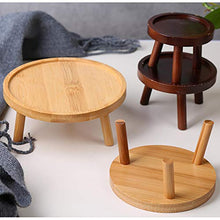 QIEZI Portapiante in Legno per Piante, portafiori in Vaso Portavasi da Giardino Rotondo Espositore per Piante da Interno, Esterno, Espositore per Piante Mid Century Arredamento Rustico