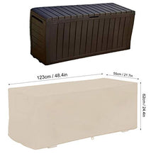 Fdit Patio Deck Box Coprivaso Coprivaso 100% Impermeabile per Esterno Copertura Invernale 48,4"L x 21,7" P x 24,4"H Tavolino da Esterno e Pouf(2#)