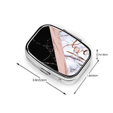 Scatola quadrata per pillole medicinali in oro rosa finto marmo con amore moda pillola organizer da viaggio pillole dispenser per vitamine integratori