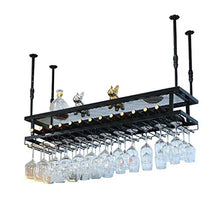 Portabottiglie Resistente Cesto per Vino in Vetro/Portabottiglie per Vino sospeso Soffitto sospeso/Portabottiglie in Ferro Metallico con portabicchieri/Altezza Regolabile/Portabottiglie per