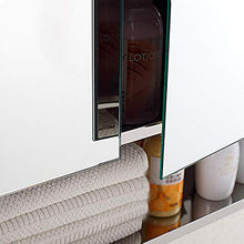 HSRG Armadietto da Bagno con Specchio, Mobile Contenitore in Acciaio Inossidabile a Parete con Doppia Anta con Ripiani temperati per Trucco cosmetico