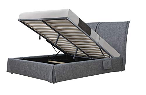 SKIRT - Letto in lino, 160 x 200 cm, colore: Grigio