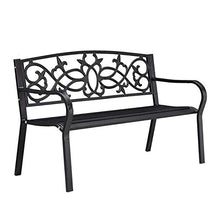 LXLH Panca da Giardino Sedia da Giardino panchina per Il Tempo Libero, panchine Metalliche per terrazza con braccioli e schienali, Poltrona da Veranda Impermeabile e antiruggine, può ospitare 2-3