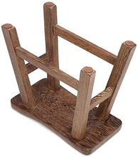 JT- Sgabello semplice per sala da pranzo, sgabello alto in legno massiccio non verniciato, sgabello rettangolare resistente (dimensioni: 34 x 18 x 33 cm)