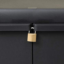 Armadietto basso da giardino, armadio da esterno con 3 ante e 2 ripiani regolabili, armadio in plastica, 97 x 38 x 87 cm, nero