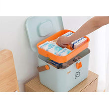 KKYY Scatola di Immagazzinaggio di Medicina, Scatola Medica di Moda di Articoli Vari di Pronto Soccorso Cassetta di Pronto Soccorso Armadietti per Medicinali Scatola di Pillole - Blu, Bianco