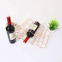 YARNOW Vino Cremagliera Controsoffitto Freestanding Supporto di Bottiglia da Tavolo Cremagliera del Vino Bottiglie di 7- Metallo Spazzolato Oro E Adatto A Tutti Gli Standard E Bottiglie