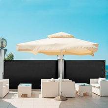 CCLIFE Tende da Sole Laterale Retrattile paravento Laterale frangivento, Tenda Laterale avvolgibile con la Protezione antiappannamenta, Anti-UV, Colore:Nero, Dimensione:180x300cm