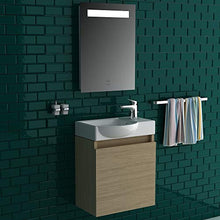 Alpenberger Set di mobili da bagno composto da lavabo con mobiletto colore rovere I design elegante piatto in ceramica preassemblato