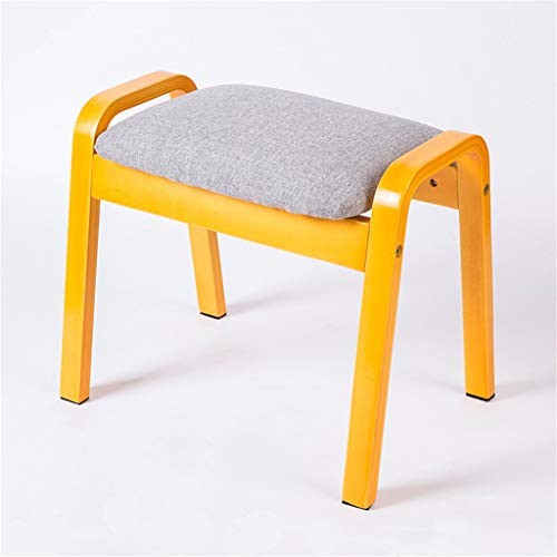 JIAJU Mid-Century Modern Poggiapiedi in Tessuto Imbottito Imbottito Dressing Sgabello Accent ottomano Pouffe Cambiare Le Scarpe da banco Soggiorno Camera Gambe in Legno Massiccio (Colore : Wood Grey)