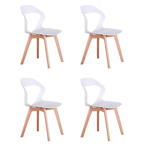 Naturelifestore Sedie Moderne della Sedia del Openwork dello Schienale Minimalista Moderno Nordico per la Sala da Pranzo, Salone,4PCS (White)