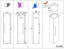 Set di mobili da bagno Firenze 100 (5 parti/A) antracite satinato, specchio LED