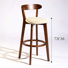 Sgabello Bancone Rotondo Assemblato in Legno con Seduta in Pelle O Cuscino, Sgabelli Bar Sedie Bar, Sedia Posteriore per Sedute Ergonomiche,Beige,Linen