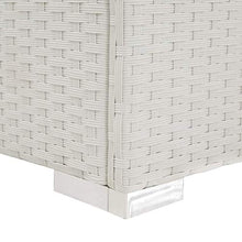 Festnight Lettino Prendisole con Cuscino, Lettini da Giardino, Sedie a Sdraio da Giardino in Polyrattan Bianco