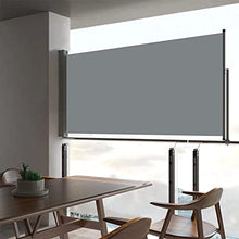 vidaXL Tenda da Sole Laterale Retrattile per Patio Privacy Automatica Schermo Parasole Frangivento 80x300 cm in Tessuto PU Grigio Telaio in Ferro