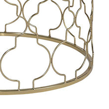 WOMO-DESIGN Set di 2 Tavolini da Caffe Phoenix Rotondi 40x45 e 45x50 Struttura in Metallo Color Oro e Marmo Verde per Soggiorno Tavolo da Divano per Salotto in Stile Moderno Cornice Dorata