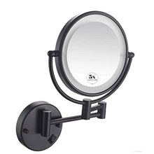 WZDD Specchio Trucco Ingranditore da Parete, Specchio da Bagno con Luce LED, Ingrandimento X5, 360° Girevole, Specchio Cosmetico per Il Bagno