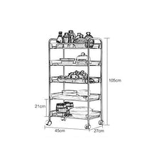 YIN YIN Carrello per Ripiani Scaffale, scaffale da Cucina in Acciaio Inossidabile Rack capacità Mobile conveniente, Ristorante casa 2 Colori 45X27X105CM Carrello a rulli (Color : Gold)