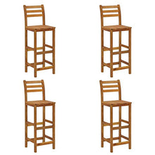 Tidyard Set 4 pz Sedie da Bar Alte in Legno Massello Acacia con Schienale,Sedie da Cucina Alte con Schienale in Legno Massello,Sedie Alte,Sbagelli da Bar Alti in Legno Massello 42x36x110 cm