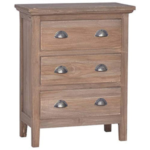 vidaXL Credenza con 3 Cassetti 60x30x75 cm in Legno Massello di Teak