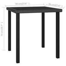 FAMIROSA Tavolo da Pranzo da Giardino Nero 70x70x73 cm in Polyrattan