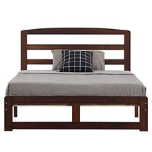MAXCOO - Letto orizzontale in legno di pino color noce, 4 m