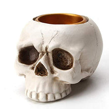 QZF Titolare del Cervello Teschio di Candela Cranio Luce del tè con la Resina di Scheletro a Candle Holder casa Festa a Tema Haunted House Cortile Candlelight Dinner Sala da Pranzo deposito Bar