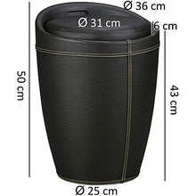 KadimaDesign KADIMA Design Afina Sgabello con la Funzione, in Pelle Sgabello Bagno Guardare Sgabello Nero