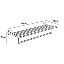 HYYDP Parete Porta Salviette Portasciugamani Acciaio inossidabile Moda Semplice Hotel Famiglia Bagno Cucina Parete Doccia Spazio Mensola multifunzione Materiali impermeabili e anti-ruggine per la prot