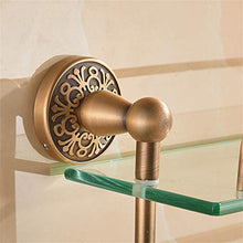 GJJSZ Ripiani in Vetro retrò con portasciugamani,Materiale in Alluminio Spaziale,Porta Cosmetici per Bagno Multiuso,mensola da Bagno 60 * 25,5 cm
