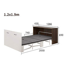 TWW Letto Invisibile per Uso Domestico Piccolo Appartamento Pausa Pranzo Siesta Libreria Pieghevole Scrivania Balcone Integrato Letto Contenitore Multifunzionale Nascosto,A