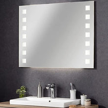 Fackelmann Set di mobili da Bagno Rustico, in Rovere Chiaro, 100 cm e Specchio da Bagno a LED, 3 Pezzi