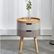 WALNUTA Comodino da Camera da Letto Piccolo Semplice Comodino Moderno Nordico per cameretta per Bambini Simpatico tavolino Rotondo Stretto con Doppio cassetto