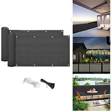 Sursflog - Copertura per balcone, protezione antivento, protezione UV, protezione per balcone, piscina, con corda, chiusura lampo