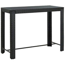 vidaXL Tavolo Bar da Giardino Nero 140,5x60,5x110,5 cm Polyrattan