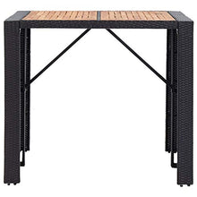 Goliraya Set da Bar da Giardino 5/7/9 pz in Legno Massello d'Acacia e Polyrattan Grigio,Set Tavolo e Sedie da Bar Alti da Giardino in Rattan,Set Tavolo e 6/8 Sedie da Bar in Rattan per Esterno
