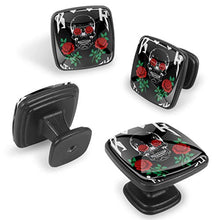 Tipo di roccia fino alla morte con teschio rosa Pomelli per Porta Set di 4 Pomelli per Mobili Manopole per Cassetti Cucina Armadio Vetro
