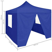 Tidyard Gazebo Pieghevole Professionale 4 Pareti, Gazebo da Esterno, Tenda da Festa 2x2m Acciaio Blu