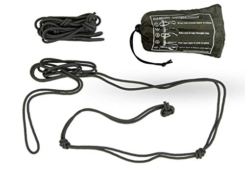Biglietto per il commercio equo e solidale della Luna, corde nautiche fatte a mano e durevoli per installazione di amaca < 1 min, pre-annodate, 2 pezzi x 2,4 m x 5 mm, 230 g, dentro e fuori