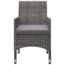 SKM Set Bistrot Giardino 3 pz Polyrattan e Vetro Temperato Grigio (11.4kg) Grigio-8359