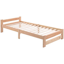 belupai Letto in legno massiccio con testiera e rete a doghe, naturale (200 x 90 cm)