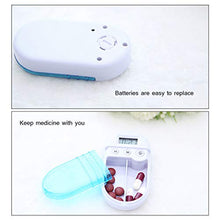 Oyria - Scatola portapillole elettronica digitale portatile con timer/smart promemoria, allarme, dispenser per pillole con 2 scomparti